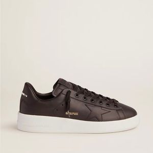 Golden Goose Black Leather Purestar Sneakers